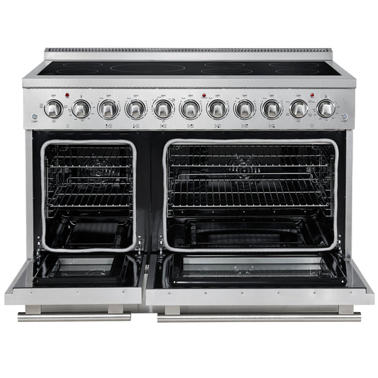 Forno Paolo 48 Inch Freestanding Electric Range, Stainless Steel, 6.7 cu.ft, True Convection Oven, Energy Efficient