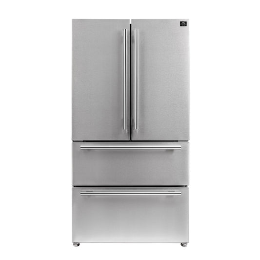 FORNO 2-Piece SS Kitchen Bundle - 30" Electric Range and 36" Bottom Freezer Refrigerator