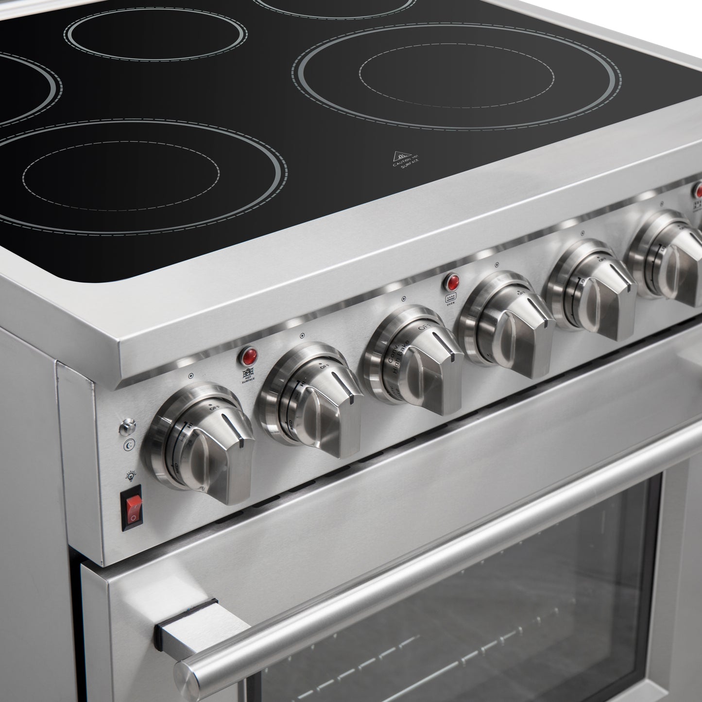 FORNO 2-Piece SS Kitchen Bundle - 30" Electric Range and 36" Bottom Freezer Refrigerator