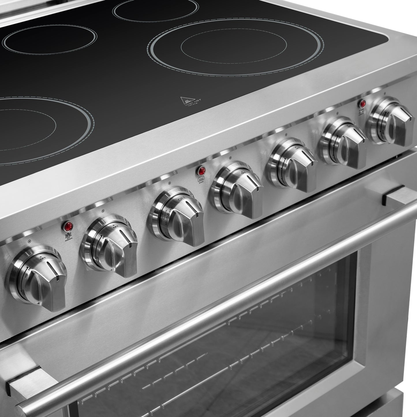 FORNO 2-Piece SS Kitchen Bundle - 36" Electric Range and 36" Bottom Freezer Refrigerator