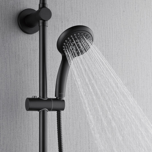 Forno Acqua AcquaSPA Retrofit Shower, Overhead Rainfall, 8 Inch Shower Head, Handheld Shower Head, Body Jets, 6 Way Diverter, Matte Black Finish, 2.5 GPM Flow Rate