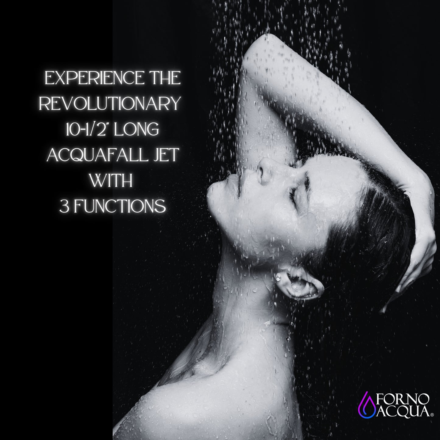 Forno Acqua AcquaFALL Shower, Brushed Nickel Finish, Overhead Rainfall Shower, Handheld Shower Head, Body Jets, 2.5 GPM Flow Rate