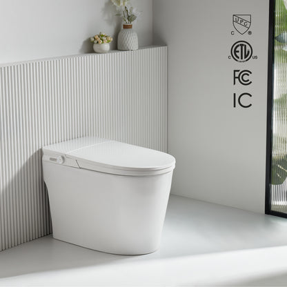 FORNO ACQUA Luxurious Smart Toilet. Includes Auto Flush, Auto Lid, Powerful Flush, sleek tankless design Ideal for Powder Rooms.
