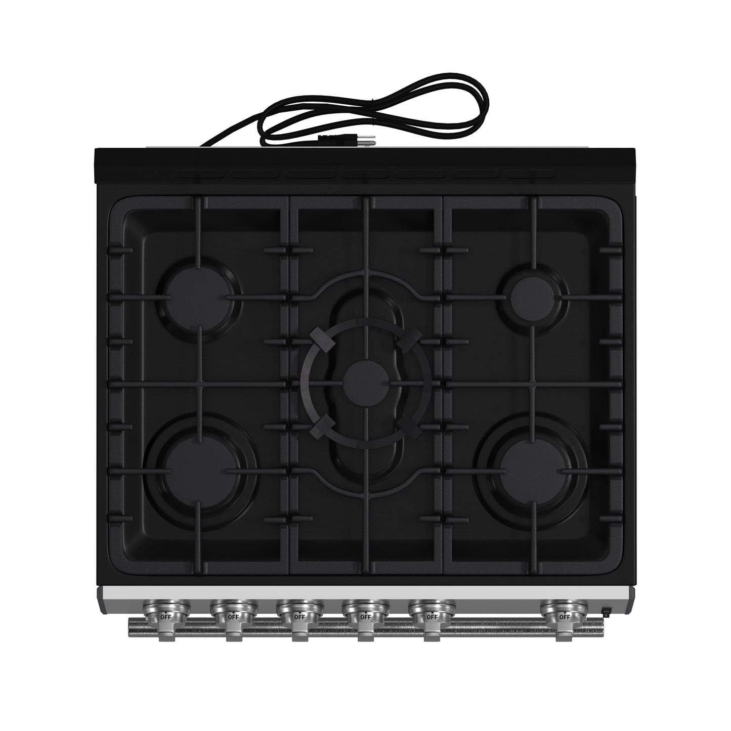Forno Leonardo 30-Inch Stainless Steel Gas Range, 5 Sealed Burners (Totaling 39,500 BTU), 5 cu.ft. Convection Oven, Continuous Cast Iron Grates, Black Enamel Interior, Auto Re-Ignition, LP Conversion Kit Included