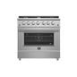 Forno Galiano 36-Inch Freestanding Gas Range, Stainless Steel, 6 Burners, Energy Efficient