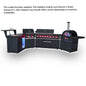 Forno All’Aperto 99,600 BTU Outdoor Kitchen, 5 Burners, Infrared Burners, Side Burner, Black Sintered Stone Countertops, Gas Pizza Oven, Sink Module, Bar & Beverage Center