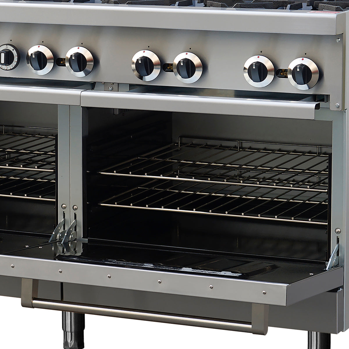 Forno Commerciale 60 Inch Stainless Steel Gas Range, 10 Burners 300,000 BTU Total, 9.3 cu.ft. Ovens