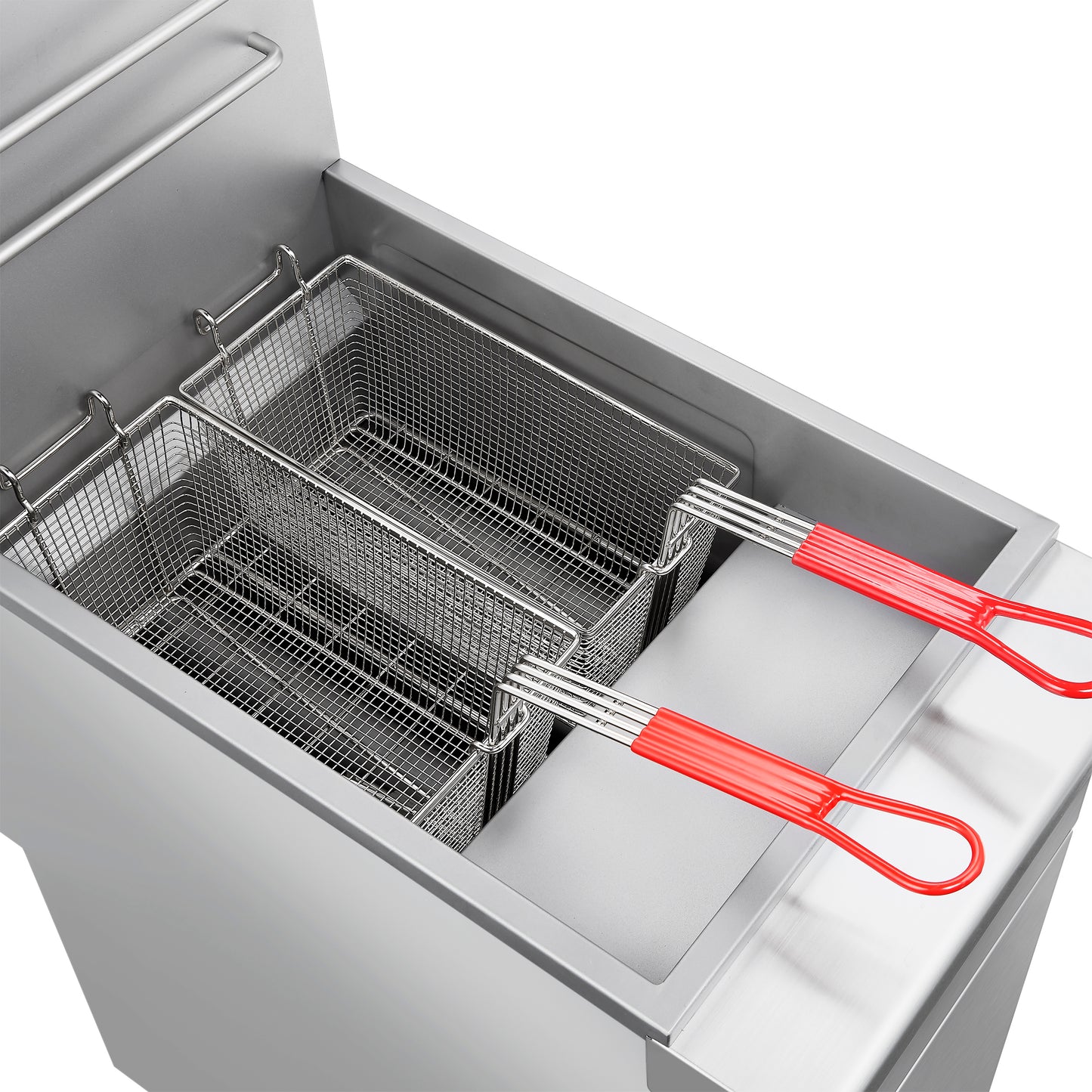 FORNO Commerciale Propane Gas Deep Fryer, 4 Burners 120,000 BTU, 50 lbs Oil Capacity, Millivolt Control