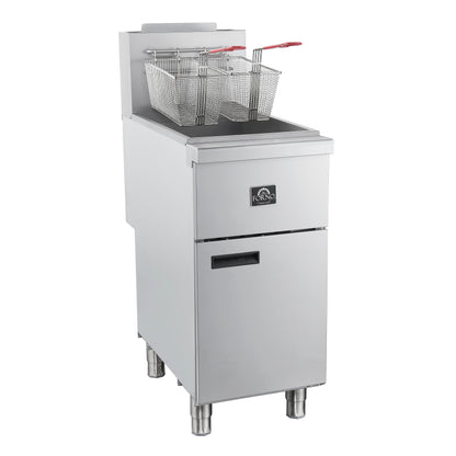 FORNO Commerciale Propane Gas Deep Fryer, 3 Burners 90,000 BTU, 40 lbs Oil Capacity