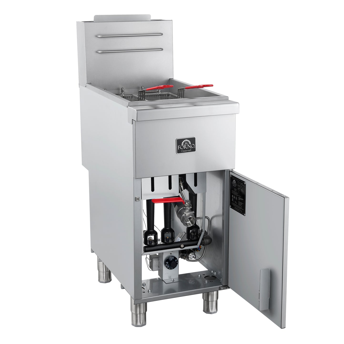 FORNO Commerciale Propane Gas Deep Fryer, 3 Burners 90,000 BTU, 40 lbs Oil Capacity