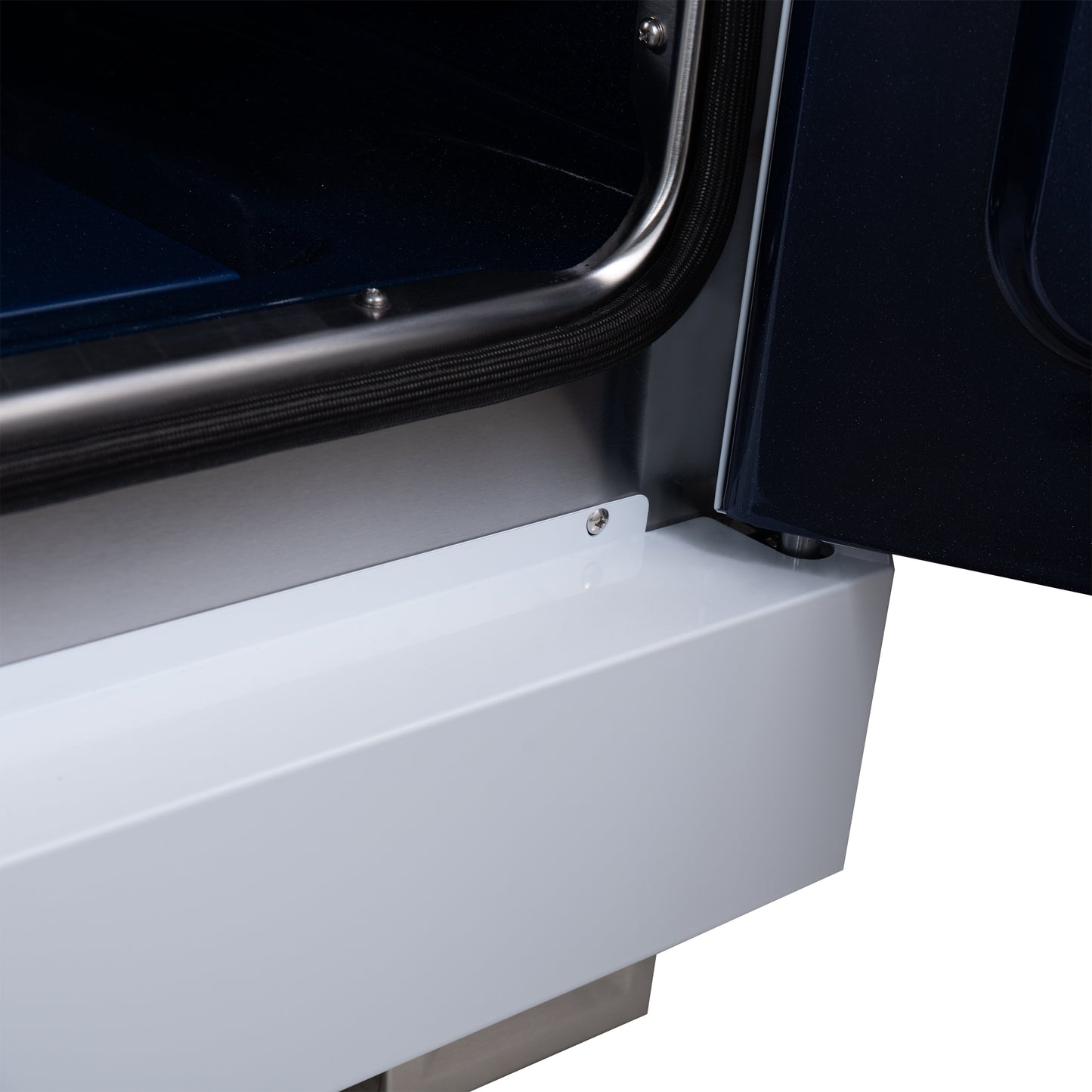 Forno Capriasca 36 Inch Freestanding French Door Dual Fuel Range in White with Antique Brass Accessories, 6 Burners, True Convection Oven