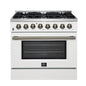 Forno Galiano 36" Freestanding Dual Fuel Range in White