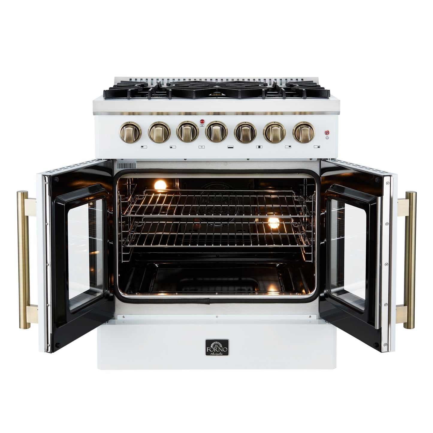 Forno Galiano 30-inch Freestanding French Door Dual Fuel Range White