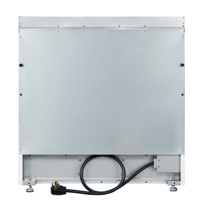 Forno Paolo 36 Inch White Freestanding Electric Range, Stainless Steel, 5.44 cu.ft, True Convection Oven, Energy Efficient