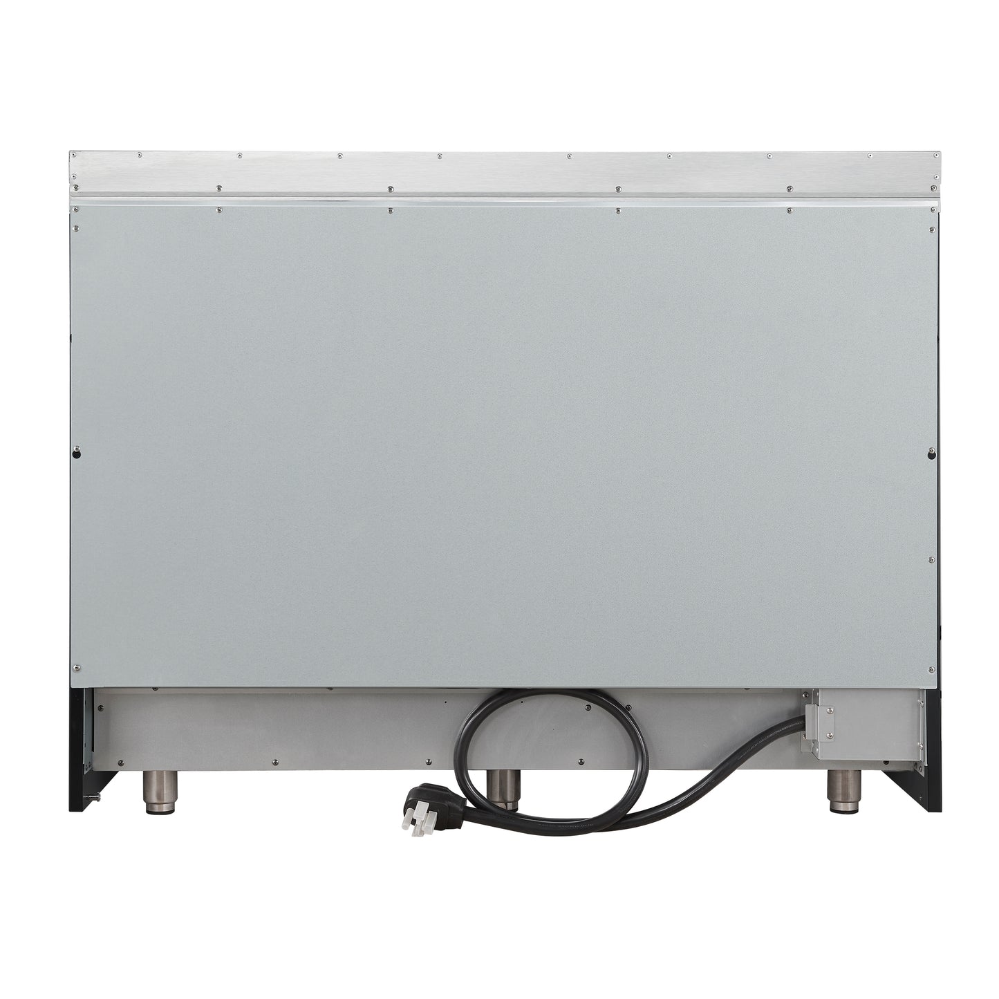 Forno Paolo 48 Inch Freestanding Electric Range in Black with Antique Brass, 6.7 cu.ft, True Convection Oven, Energy Efficient