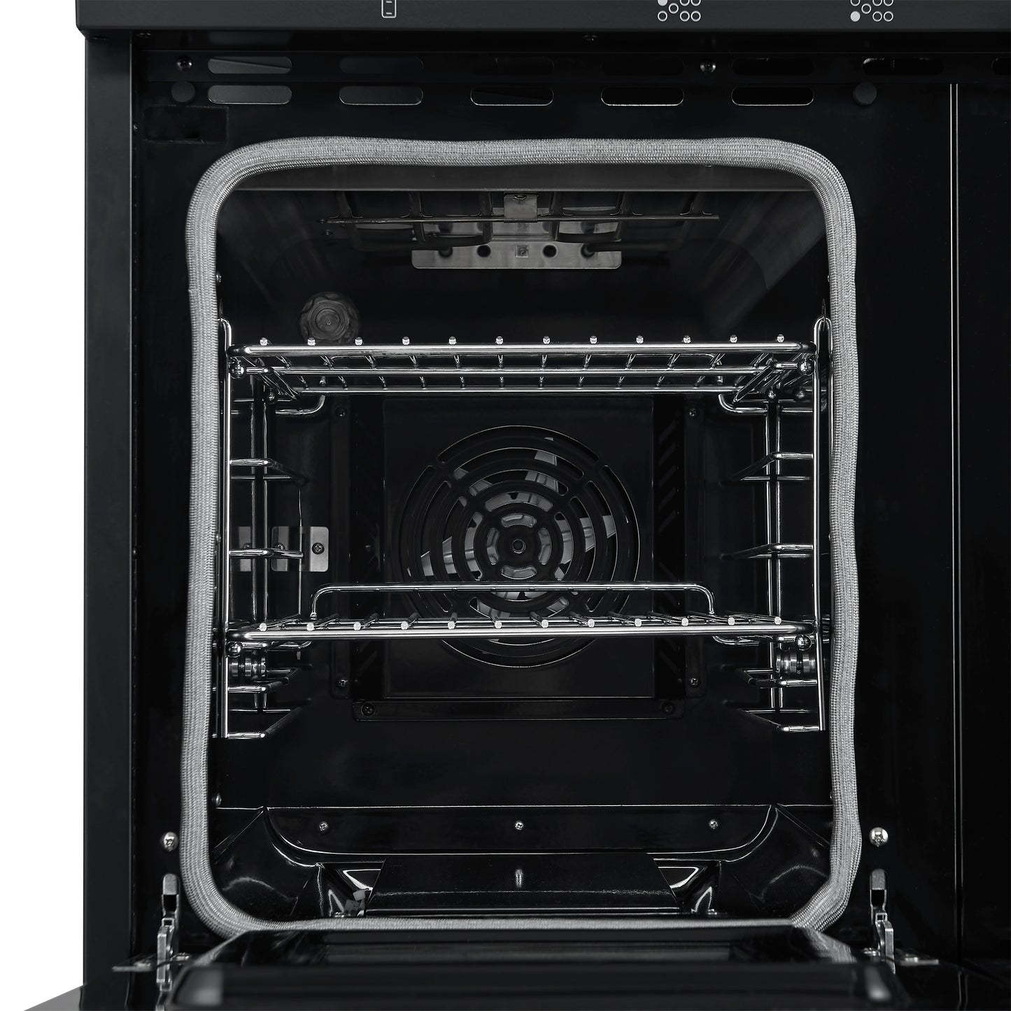 Forno Paolo 48 Inch Freestanding Electric Range in Black with Antique Brass, 6.7 cu.ft, True Convection Oven, Energy Efficient