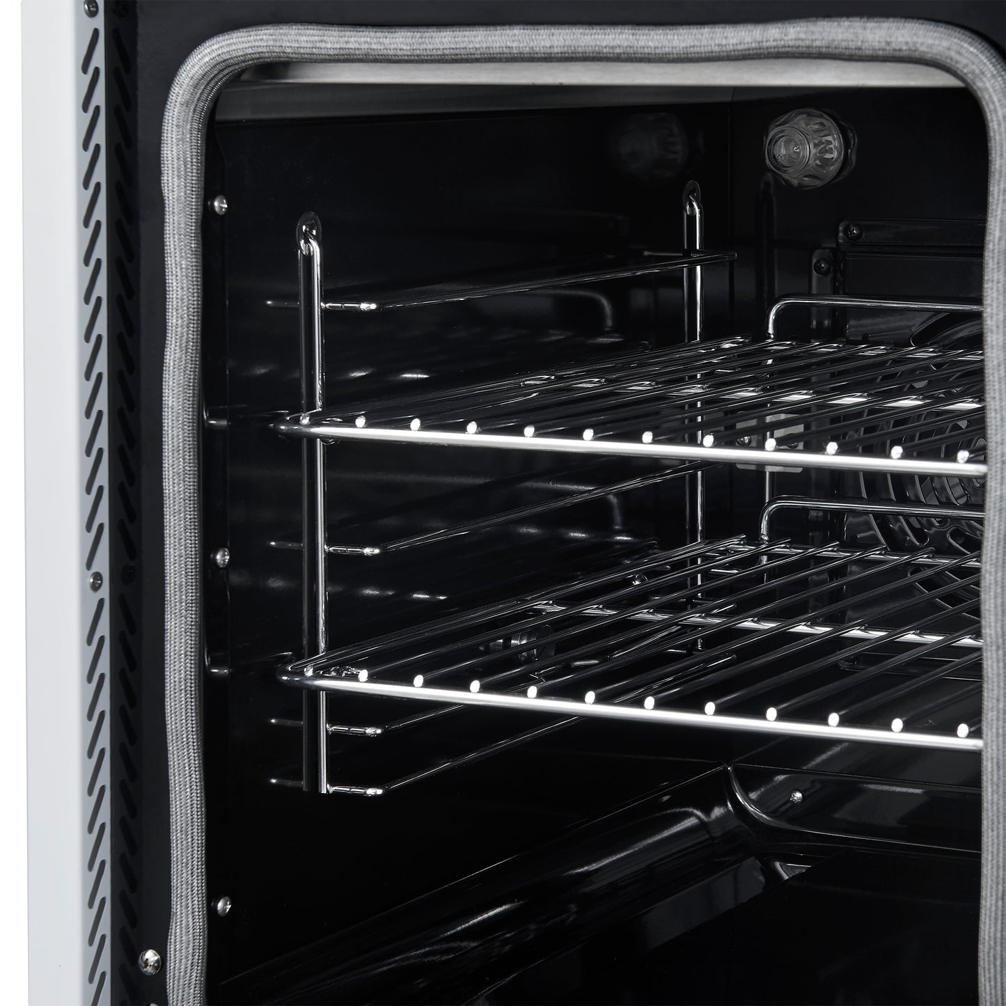 Forno Paolo 48 Inch Freestanding Electric Range in White with Antique Brass, 6.7 cu.ft, True Convection Oven, Energy Efficient