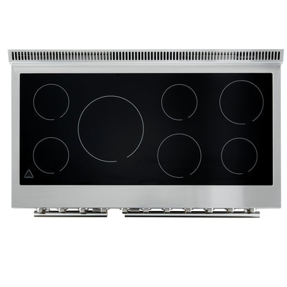 Forno Paolo 48 Inch Freestanding Electric Range, Stainless Steel, 6.7 cu.ft, True Convection Oven, Energy Efficient