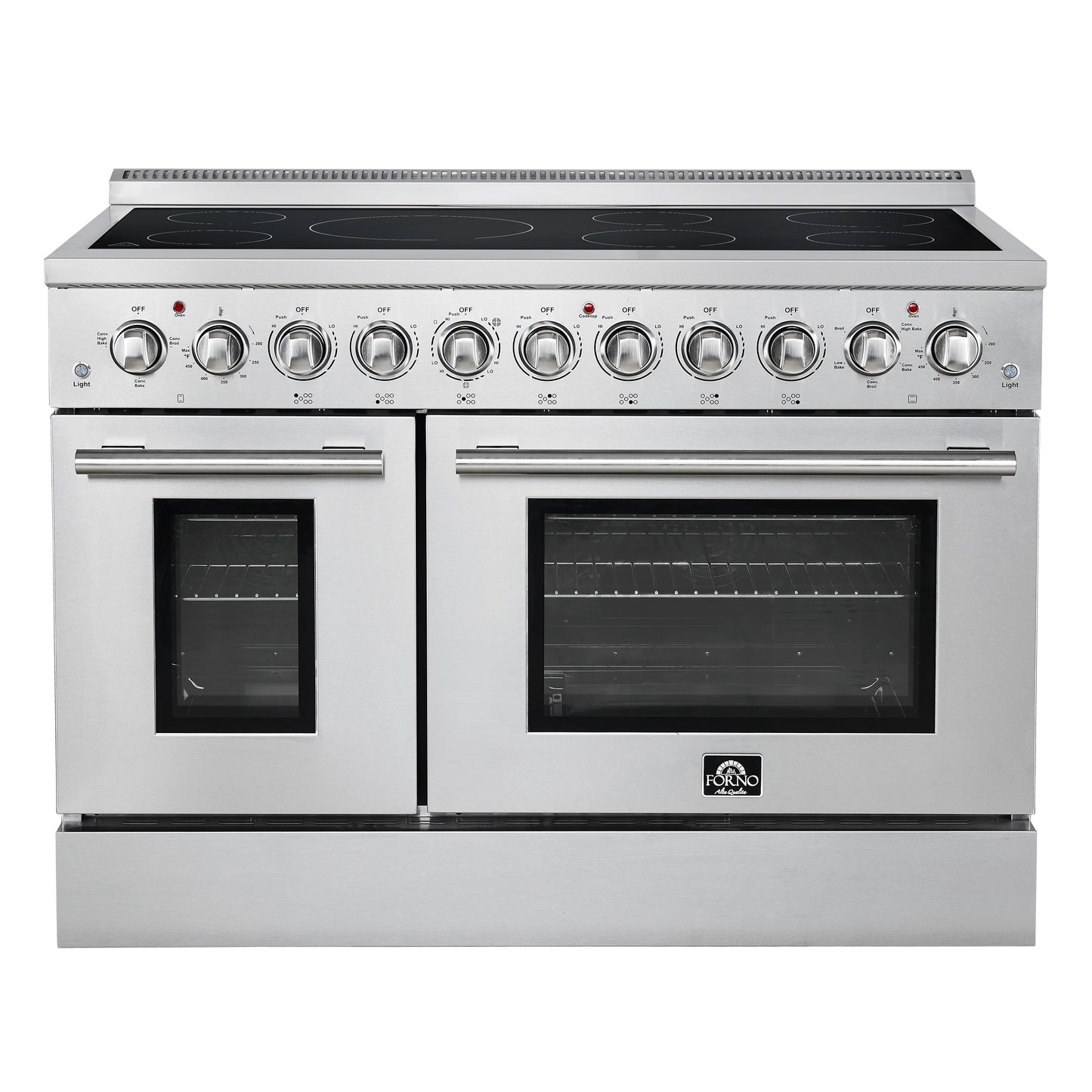 Forno Paolo 48 Inch Freestanding Electric Range, Stainless Steel, 6.7 cu.ft, True Convection Oven, Energy Efficient