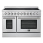 Forno Paolo 48 Inch Freestanding Electric Range, Stainless Steel, 6.7 cu.ft, True Convection Oven, Energy Efficient