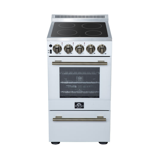 Forno Pallerano 20 Inch Freestanding Electric Range in White, Canada Version, Plug and Cord Included