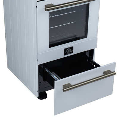 Forno Pallerano 20 Inch Freestanding Electric Range in White, Canada Version, Plug and Cord Included
