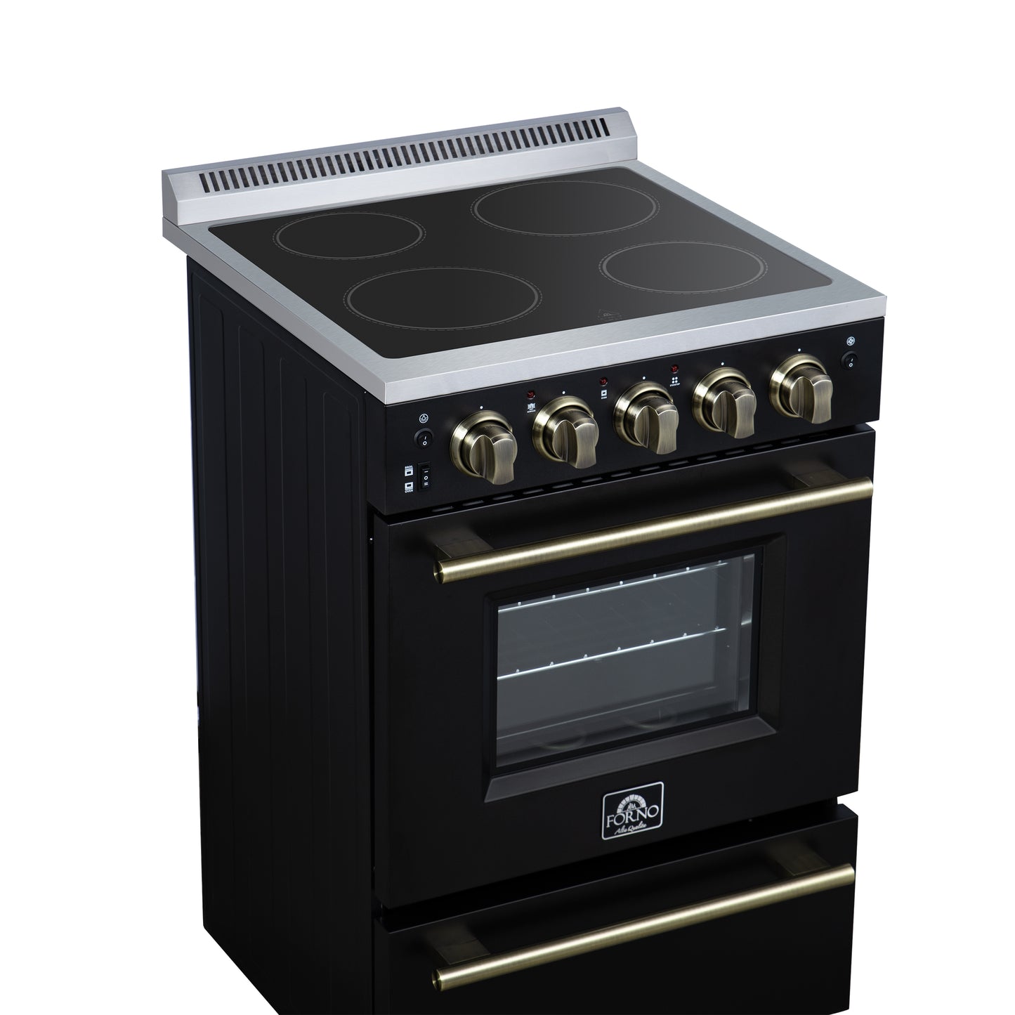 Forno Loiano 24 Inch Freestanding Electric Range in Black, Canada Version, Plug and Cord Included