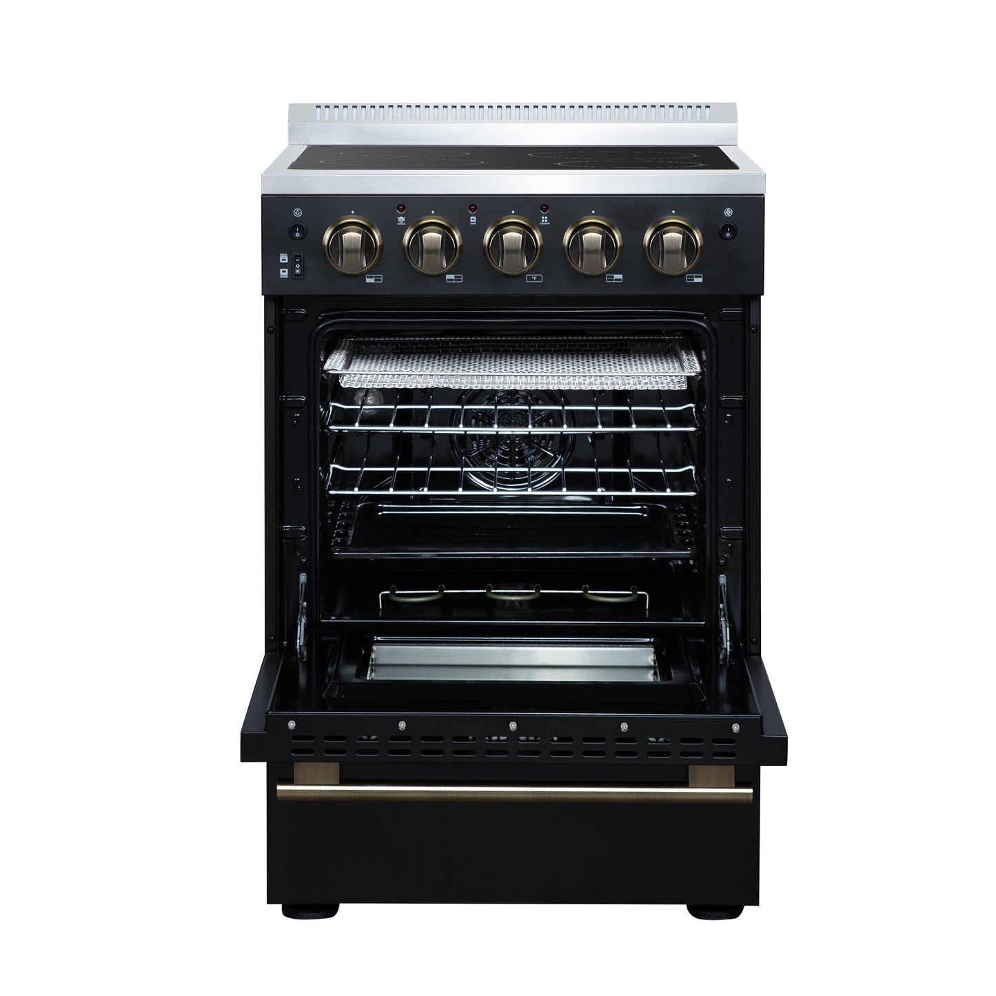 Forno Loiano 24 Inch Freestanding Electric Range in Black, Canada Version, Plug and Cord Included