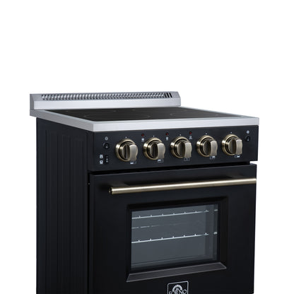 Forno Loiano 24 Inch Freestanding Electric Range in Black, Canada Version, Plug and Cord Included