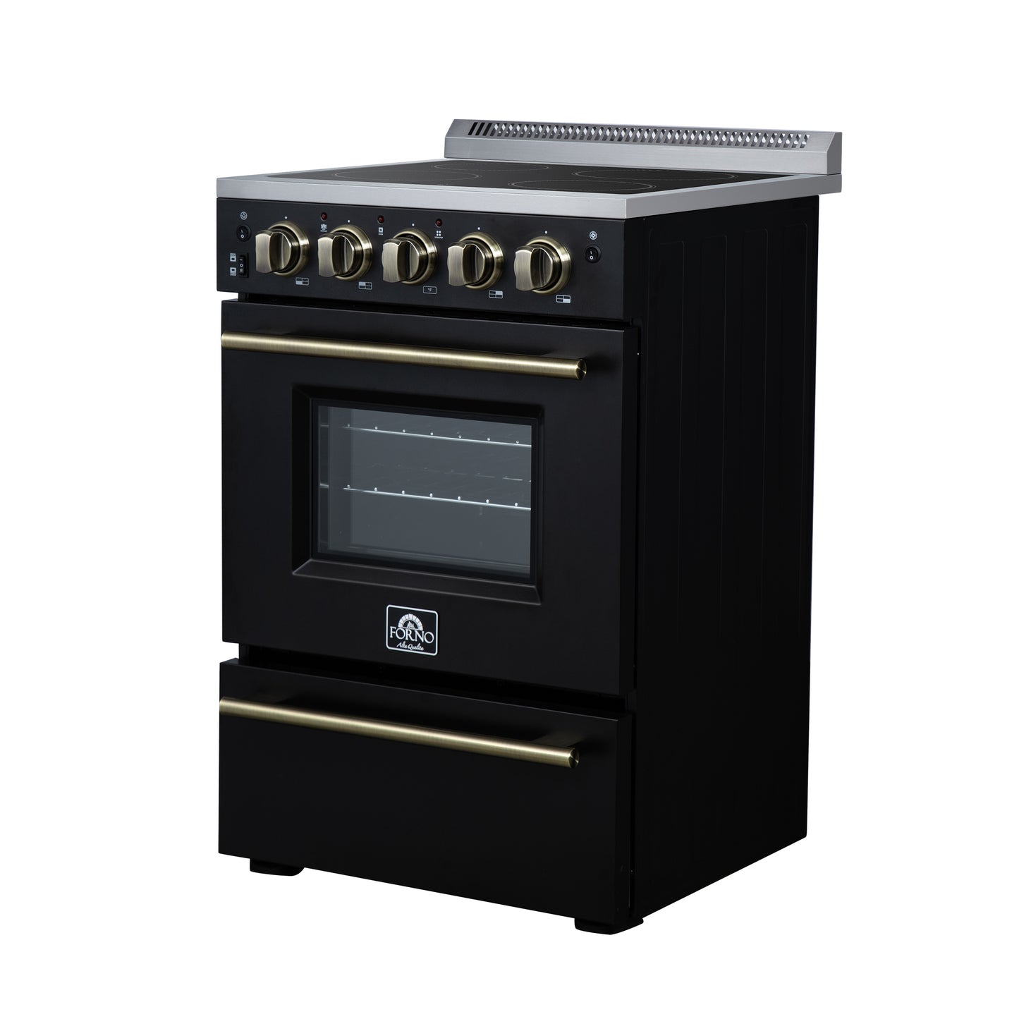 Forno Loiano 24 Inch Freestanding Electric Range in Black, Canada Version, Plug and Cord Included