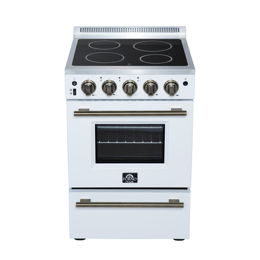 Forno Loiano 24 Inch Freestanding Electric Range in White, Canada Version, Plug and Cord Included