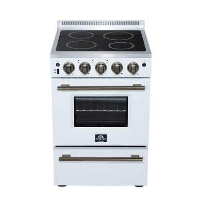 Forno Loiano 24 Inch Freestanding Electric Range in White, Canada Version, Plug and Cord Included