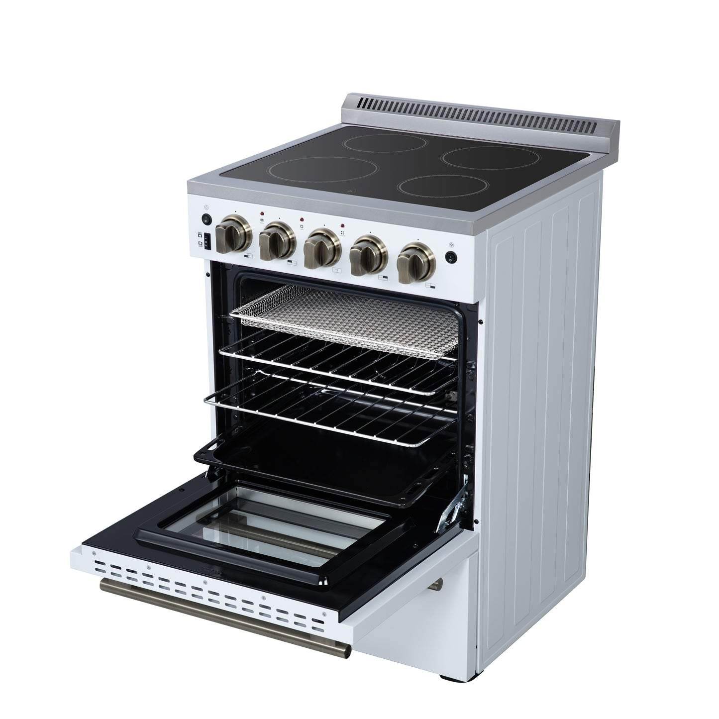 Forno Loiano 24 Inch Freestanding Electric Range in White, Canada Version, Plug and Cord Included