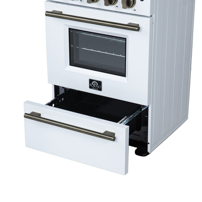 Forno Loiano 24 Inch Freestanding Electric Range in White, Canada Version, Plug and Cord Included