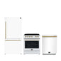 FORNO Premium 3-Piece Kitchen Bundle - Leonardo Espresso 30" White Range, 31" White Bottom Freezer Refrigerator, 24" White Built-In Dishwasher - FBDL-007-03CA