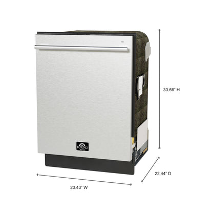 FORNO Premium 3-Piece Kitchen Bundle - 30" Electric Range, 31" French Door Refrigerator, 24" Built-In Dishwasher, Stainless Steel - FBDL-011-01CA