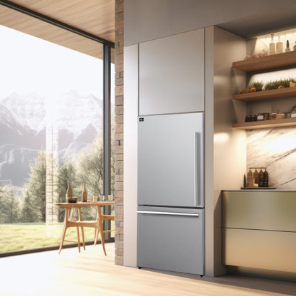 FORNO Premium 3-Piece Kitchen Bundle - 30" Electric Range, 31" French Door Refrigerator, 24" Built-In Dishwasher, Stainless Steel - FBDL-011-01CA