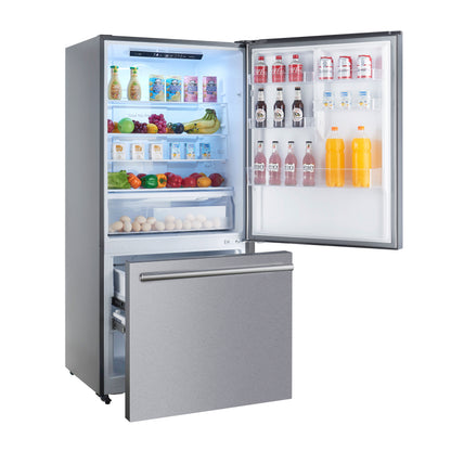 FORNO 2-Piece SS Kitchen Bundle - 30" Induction Range and 31" Bottom Freezer Refrigerator