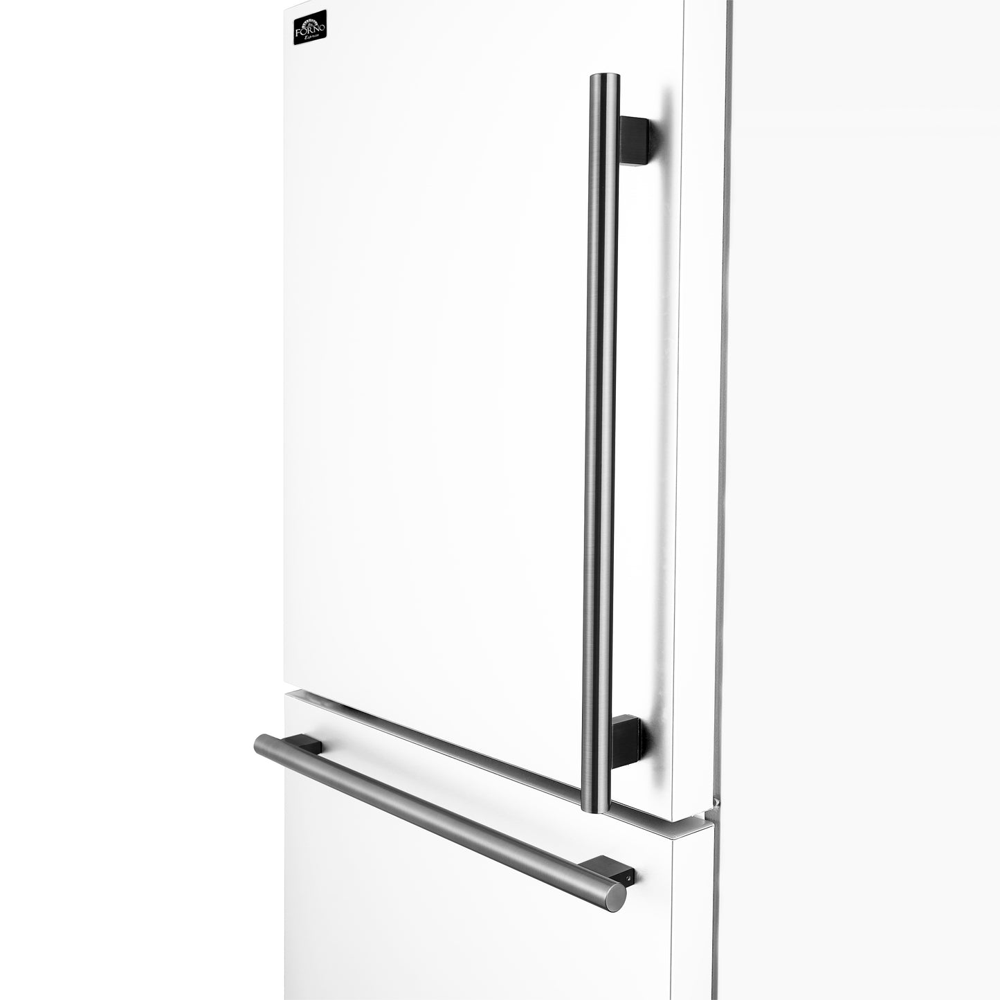 Forno Milano 2-Piece 62-Inch Freestanding Dual Bottom Freezer Refrigerator, White – 34.4 cu.ft, Touch Control, Ice Maker