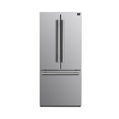 FORNO Premium 2-Piece Kitchen Bundle -Giovanni 30-inch Gas Range Stainless Steel, Forno Gallipoli 30" French Door Refrigerator with Bottom Freezer 17.5 cu. ft Capacity - FBDL-020-01-CAUS