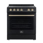 Forno Leonardo Espresso 30-Inch Black Electric Range, True Convection, Energy Efficient