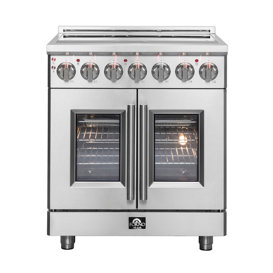 Forno Massimo 30-Inch Freestanding French Door Electric Range, True Convection Oven