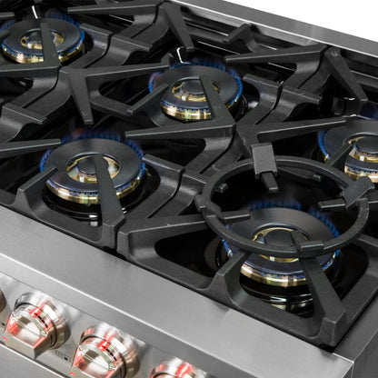 Forno Capriasca 60-Inch Freestanding Gas Range, 10 Burners, True Convection Oven