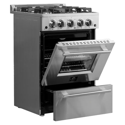 Forno Breno 24-Inch Freestanding Gas Range, Plug Included, Energy Efficient