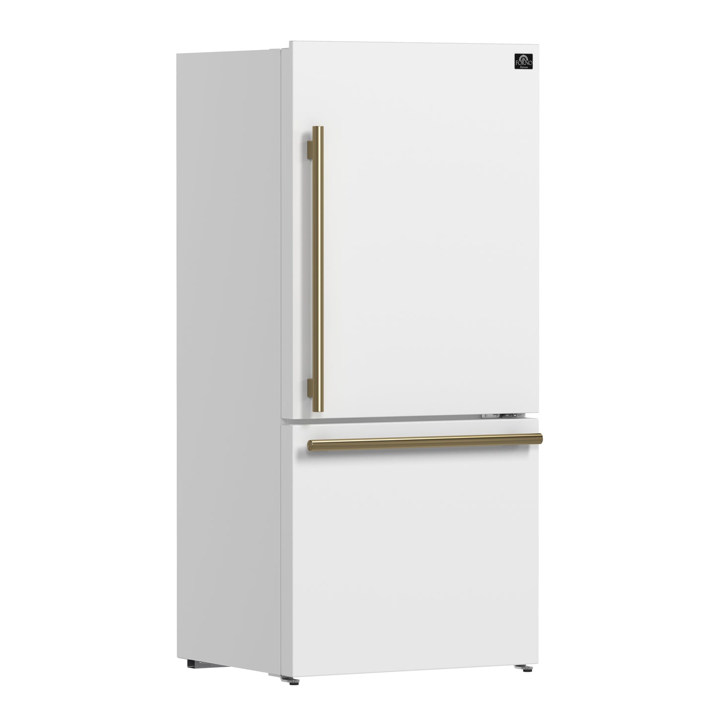 Forno Milano 2-Piece 62-Inch Freestanding Dual Bottom Freezer Refrigerator, White – 34.4 cu.ft, Touch Control, Ice Maker