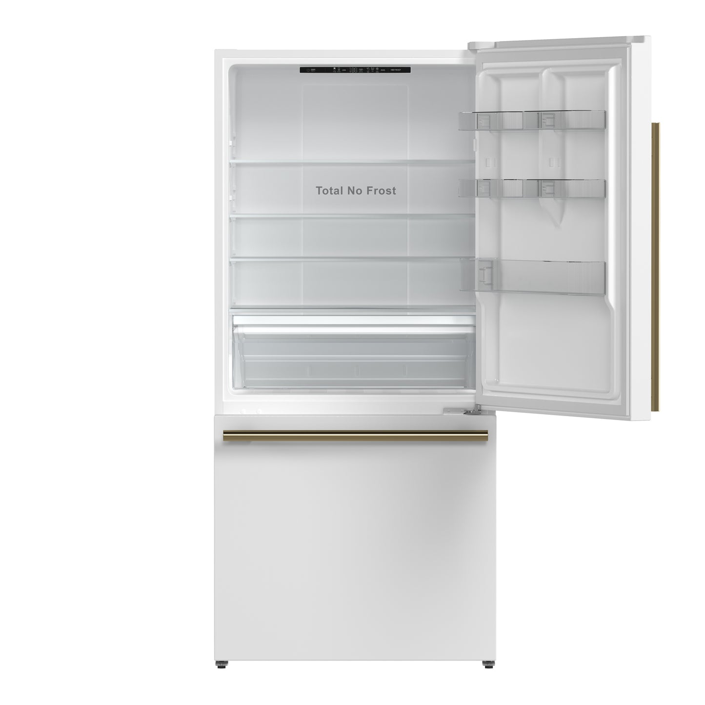 Forno Milano 2-Piece 62-Inch Freestanding Dual Bottom Freezer Refrigerator, White – 34.4 cu.ft, Touch Control, Ice Maker