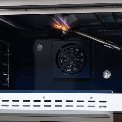 Forno Massimo 48-Inch White Freestanding Gas Range, 8 Burners, True Convection Oven