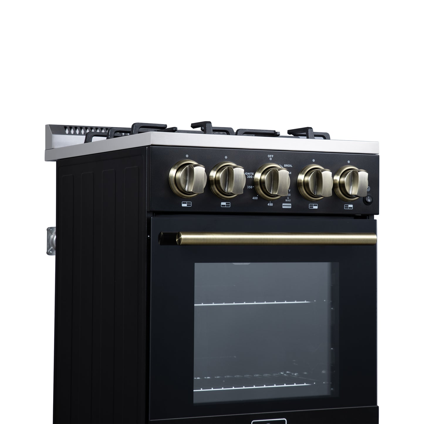 Forno Lamazze 20 Inch Freestanding Gas Range in Black, Compact Design