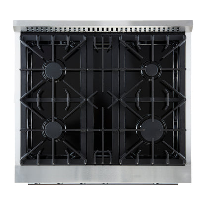 Marco 30-inch Gas Range Stainless Steel, 4 Burners 37,000 BTU, 4.32 cu.ft. Convection Oven
