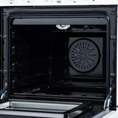 Forno Breno 24 Inch Freestanding Gas Range in White with Antique Brass, Plug Included, Energy Efficient